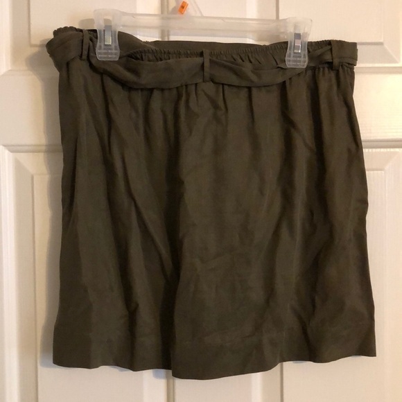 LOFT Olive Green Belted Mini Shirt S - Picture 3 of 7